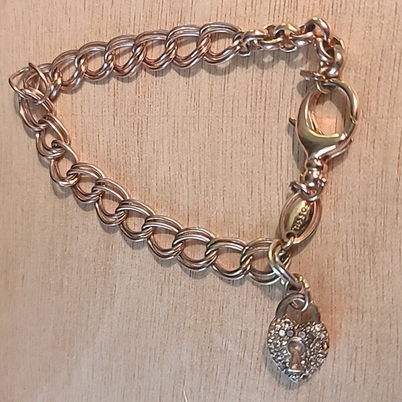 Fossil bracelet gold coloring with heart charm - Picture 5 of 6